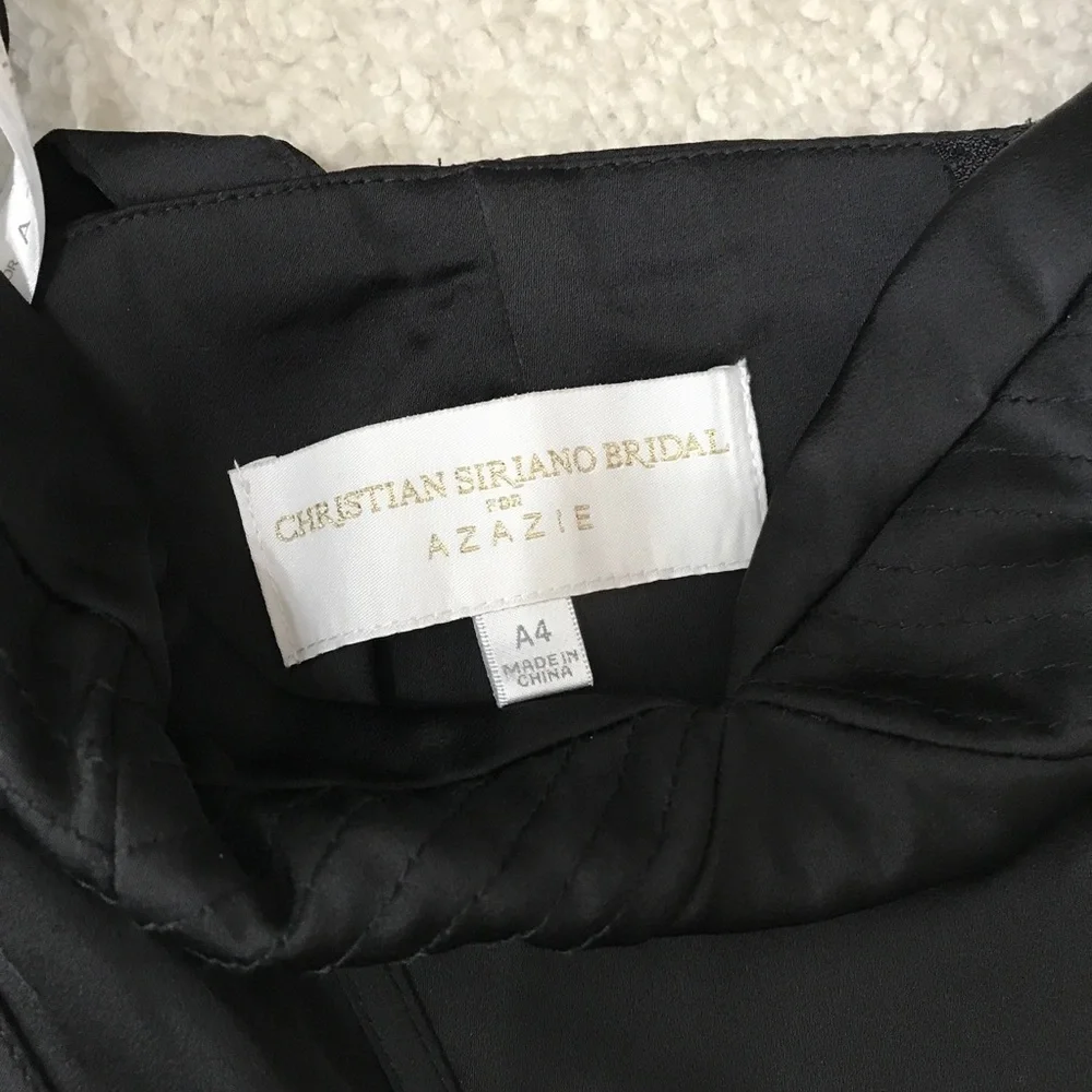 Christian Siriano Azazie Black Bustier Maxi Dress Satin Sweetheart Size 4 - Picture 7 of 16
